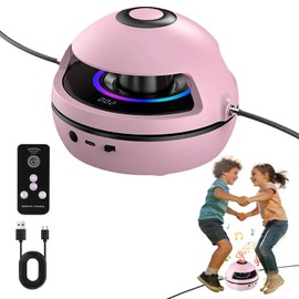 Music Jump Rope Machine, Wireless Skipping Rope with Counter for Adults Kids, Smart Skipping Rope with Remote Control/10 Speed Level/LED Screen/Colorful Light/Bluetooth Music, Home Gym Workout