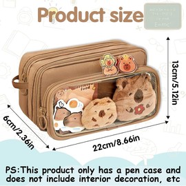 ZGCXRTO Capybara Stationery Box, Brown Capybara Pencil Case, Aesthetic Girls Boys Large Case, Pencil Case Pen Holder for Teenagers Pencil Case Gifts, a, No