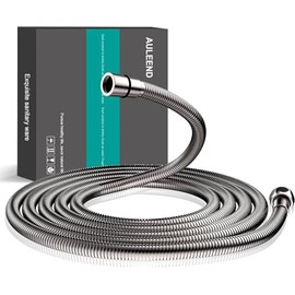 AULEEND 78 inch (2 m) encrypted shower hose 304 stainless steel metal - Extra long shower hose - Replacement handheld shower head - High pressure hose-Brushed Nickel