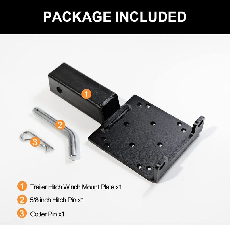 lifgarfe Universal Trailer Winch Plate Hitch Mount Winch Cradle Mounting