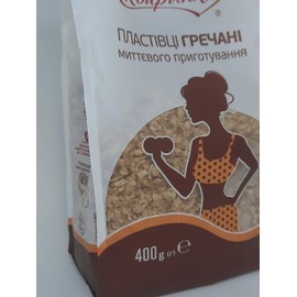 Skvira Buckwheat Flakes Instant GMO Free No Added Sugar Halal Certificate 400 gr / 14.12 OZ from Ukraine (1 Pack)
