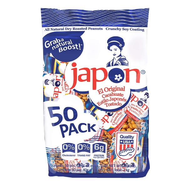 JAPON CRUNCHY PEANUTS BAG, 1 bag with 50 pcs, 1.41 oz, The Original Japanese Style Roasted Peanut