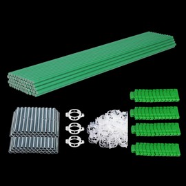 10 Sets Garden Hoops for Raised Beds & 30PCS Tomato Clips, Greenhouse Hoops for Netting, Rust-Free Diameter 0.23” Plant Support Garden Stakes Can Cover 2.8ft-3.5ft in Width (60PCS+30 Clips)