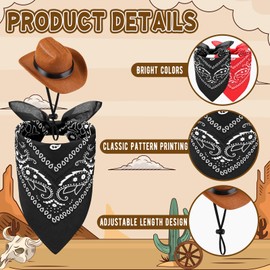 Aliceset 4 Pcs Western Yard Decorations Outdoor, 2 Sets Cowboy Outfits for Flamingo Goose Statue Costume Yard Garden Party(Black,Red,Brown)