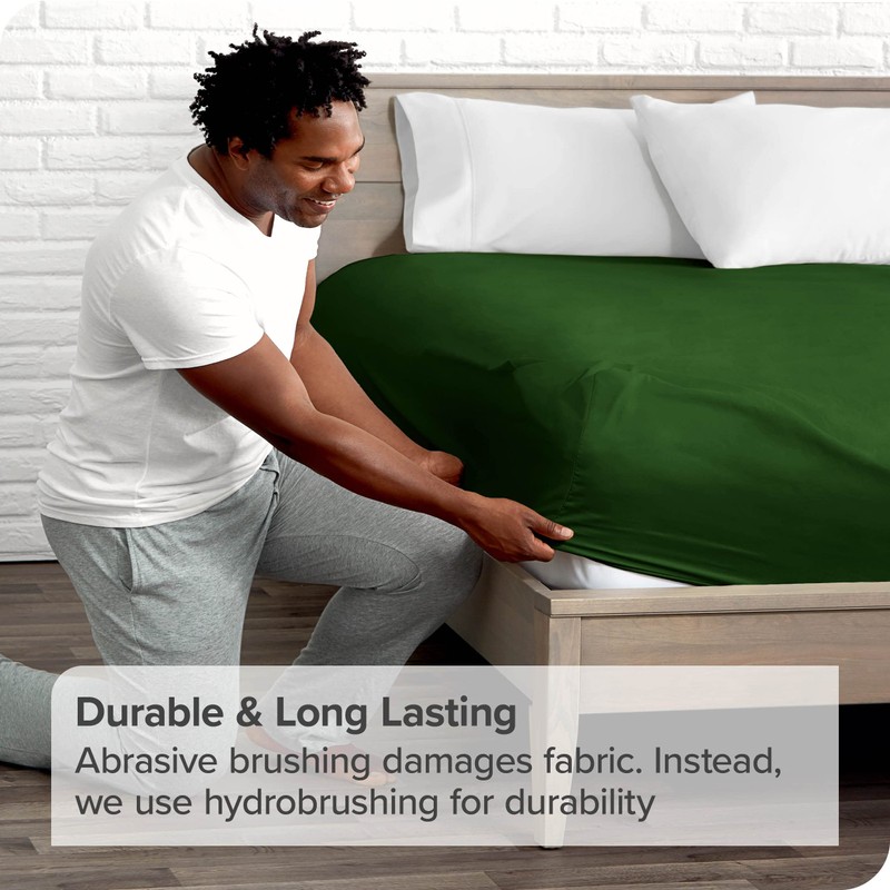 Bare Home Fitted Bottom Sheet Double - Premium 1800 Ultra-Soft