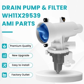 WH11X29539 AP6986715 Drain Pump and Filter Replacement Fit for GE Front Load Washers gfw550spn2dg Replaces B25-3A04, 4962370, EAP16217203, PD00065822, PS16217203 by AMI PARTS (1-year QA)