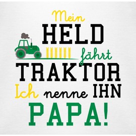 Shirtracer - Baby Bodysuit Boy Girl - Tractors - My Hero Drives Tractor, 2 White