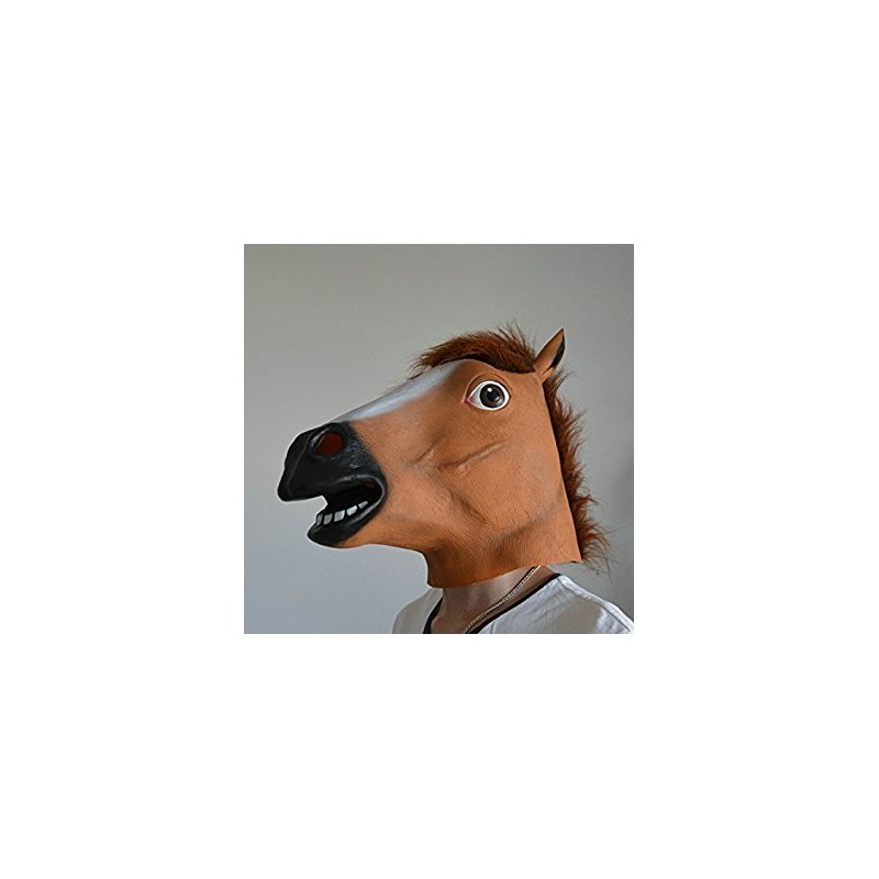 Deluxe horse mask with main black and tan colouring
