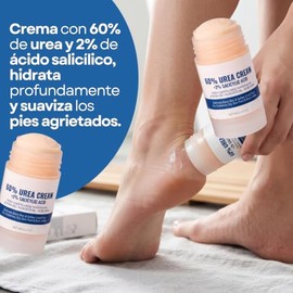 Crema Urea 60% Hidratante Para Pies, Manos y Codos Reparacion Talones Resecos Barra Con Acido Saliclico Aloe Vera Extracto de Aguacate Exfoliante para