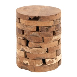 Deco 79 Teak Wood Stool, 14 by 18-Inch