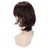 Men Wig Short Brown Straight Breathable Inner Mesh Soft Fluffy