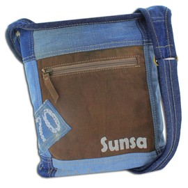 Sunsa Damen Tasche Umhängetasche, Canvas bag, Jeanstasche, Hobo Schultertasche, nachhaltige Damentasche, Vintage Crossbody für Teenager