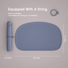 Cuddle Campus Silicone Placemat with Raised Edges for Kids,Toddlers,Babies, Non-Slip Table Setting Placemat for Dining,Come with String for Storage