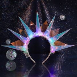 Fashband Luminous Headbands, LED Crown Headbands, Goddess Laser Hair Bands Christmas Party Festival Hair Accessories for Women and Girls