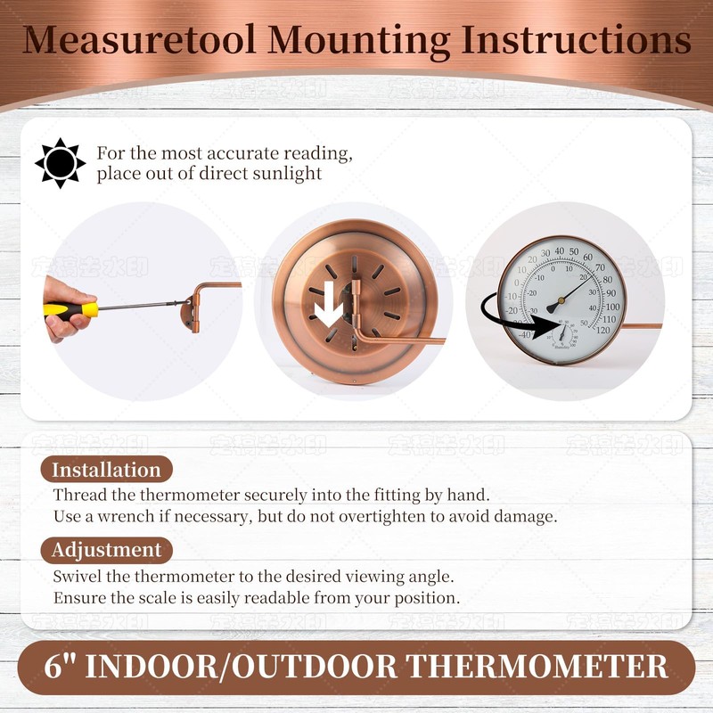 6-Inch Outdoor Thermometer for Patio. Accurate Window Thermometer for Outside