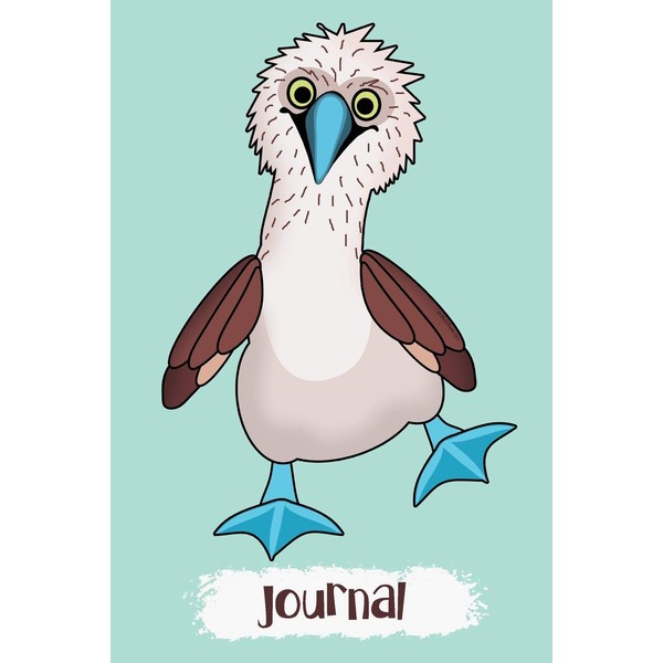 Journal: Blank Lined Paper Notebook Blue Footed Booby Mint Green