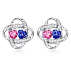 Iefil Jewelry Gifts for Women - Double Birthstone Earrings, Anniversary Birthday Gifts for Women, Valentines Mothers Day Gifts, October & December Earrings, Tourmaline & Tanzanite Earrings