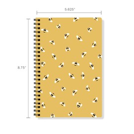 Fringe Studio Slim Paperback Spiral Journal,"Bees", 120 Pages, 5.625" X 8.75", (931037)