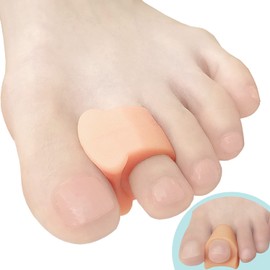 Chiroplax Gel Toe Spacers Separators Corrector Bunion Relief Overlapping Hammer Toe Straightener Spreader Hallux Valgus Splint, 6 Pack (Small, Beige)