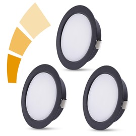 KYOTECH LED Recessed Spotlight 230 V Black Flat Dimmable Spotlights 3 Levels 4 W Neutral White 4000 K Ceiling Spot 55-58 mm Hole Size Furniture Recessed Light Replacement for Halogen Recessed