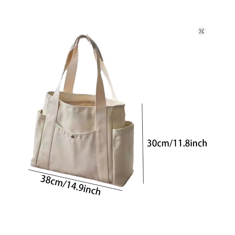 Large Capacity Canvas Tote Bags for Work Commuting Carrying Bag