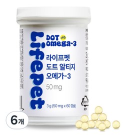 Life Pet Pet CSP Container Dot Altige Omega 3 3g, 6 pcs, skin and fur, 60 tablets / 라이프펫 반려동물 CSP용기 도트 알티지 오메가3 3g, 6개, 피부피모, 60정