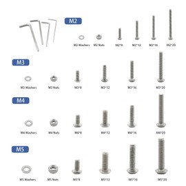 Generic 1200 PCS Nuts and Bolts Assortment Kit, Metric M2 M3 M4 M5 Machine Screws, Stainless Steel 304 Hex Socket Head Cap Bolts and Nuts Kit