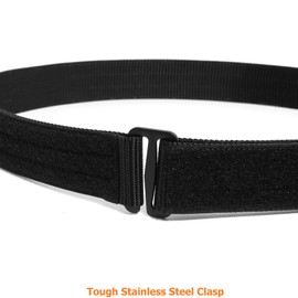 TACNEX EDC/Inner Belt Loop Liner Tactical Simple Stiff Nylon Duty/Range/Gun Belts for Men Concealed Carry CCW Black M