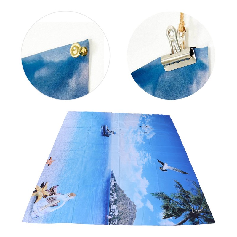 Decorative Tapestry Beach Sea Scenery Pattern Polyester Fiber Hanging Carpet