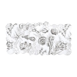 C&F Home Fenwick Isle Coastal Gray Cotton Quilted Table Runner Runner Grey