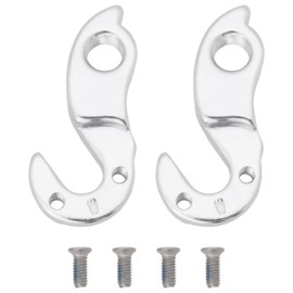 Songholee 2 Set Bike Rear Derailleur Hanger 5.7x2.5cm Aluminum Alloy Mech Derailleur Hanger Hook Adapter Compatible with MTB Bicycle Accessories Silver