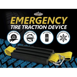 TRACGRABBER Tire Traction Device for Cars & Small SUVs, Set of 4 - Made in the USA, Anti Skid Emergency Tire Straps to Get Unstuck from Snow, Mud, & Sand - Snow Traction Mat or Tire Chain Alternative