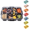 Dingerjar Divided Serving Tray with Lid and Handle - Snackle