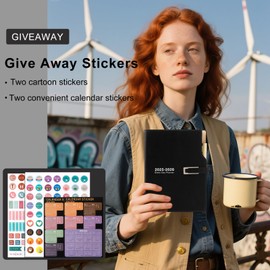 2025-2026 Academic Diary A5 Day to Page July 2025 to June 2026 Diary Organiser with Calendar Stickers Agenda Planner with Pen Holder and Pen Premium Thicker