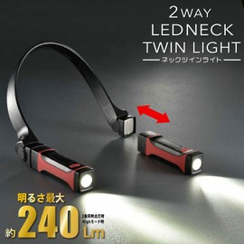 Ohm Electric LED Neck Twin Light (240 lm/AA x 2 used/Protection Grade IPX3/Black + Red) LHP-N24A5')