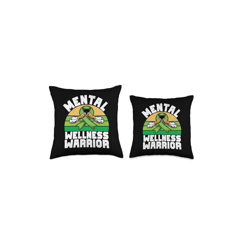 Mental Wellness Warrior Mental Health Throw Pillow