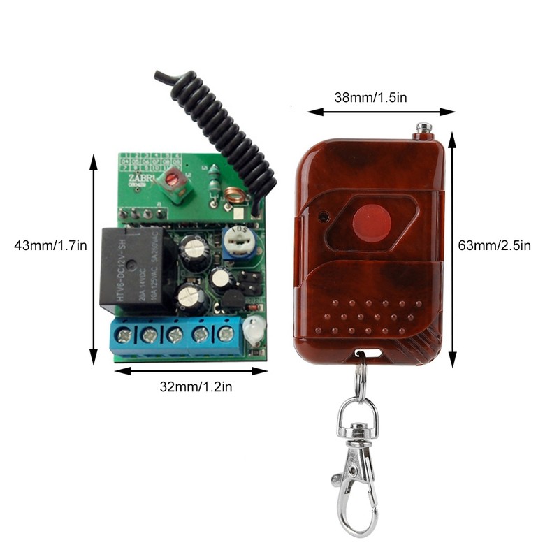 2V4 Wireless Remote Control Switch Transmitter Receiver Kit for Door
