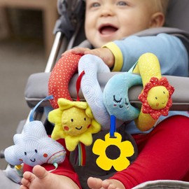 SAFIGLE Stroller Pendant Spiral Toy, 1 Set Tummy Time Toys for Infants Toys Fabric Crib Decorate