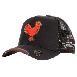 Red Monkey The Cock RM1387 Fashion Unisex Limited Edition Trucker Hat Cap | 2 Colors (2-Pack: Black + Brown)