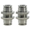 Jienk 2Pcs 304 Stainless Steel Bulkhead Union 3/8" x 3/8"