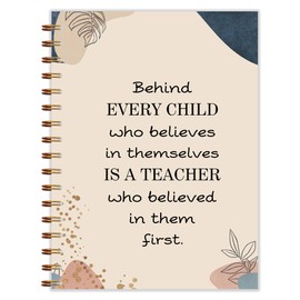 Qnhij Boho Abstract Botanical Teachers Spiral Notebook 5.5x8.3, Teacher Appreciation Week Gifts Journal, Teachers Gifts for Women Journal, Teacher Office Supplies