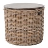 Kouboo Round Rattan Storage Basket with Wood Lid - Side
