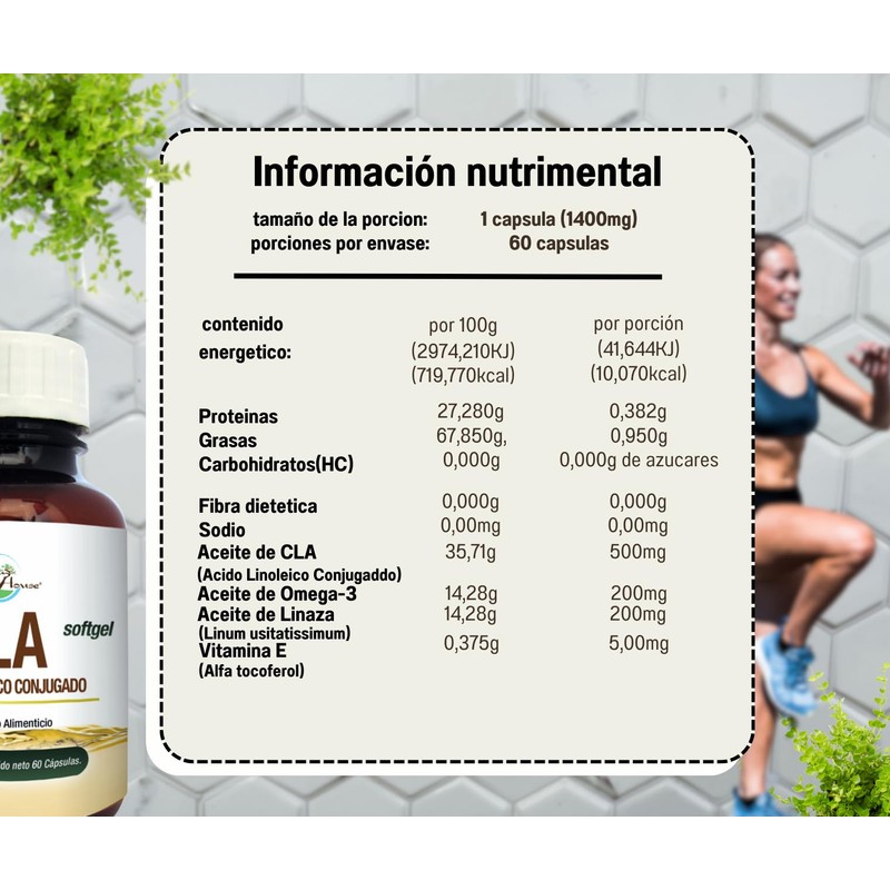 CLA (ácido Linoléico Conjugado) 60 capsulas, green house