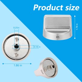 (1pcs) For Whirlpool Stove Knob Replacement W11239985/W10850015-Upgraded Control Knobs for WFG525S0HZ1 WFG550S0HZ0 WFG525S0HZ0 WFG525S0JV0 W11032553 PD00061875 4845290 AP6333411 PS12578779 EAP12578779