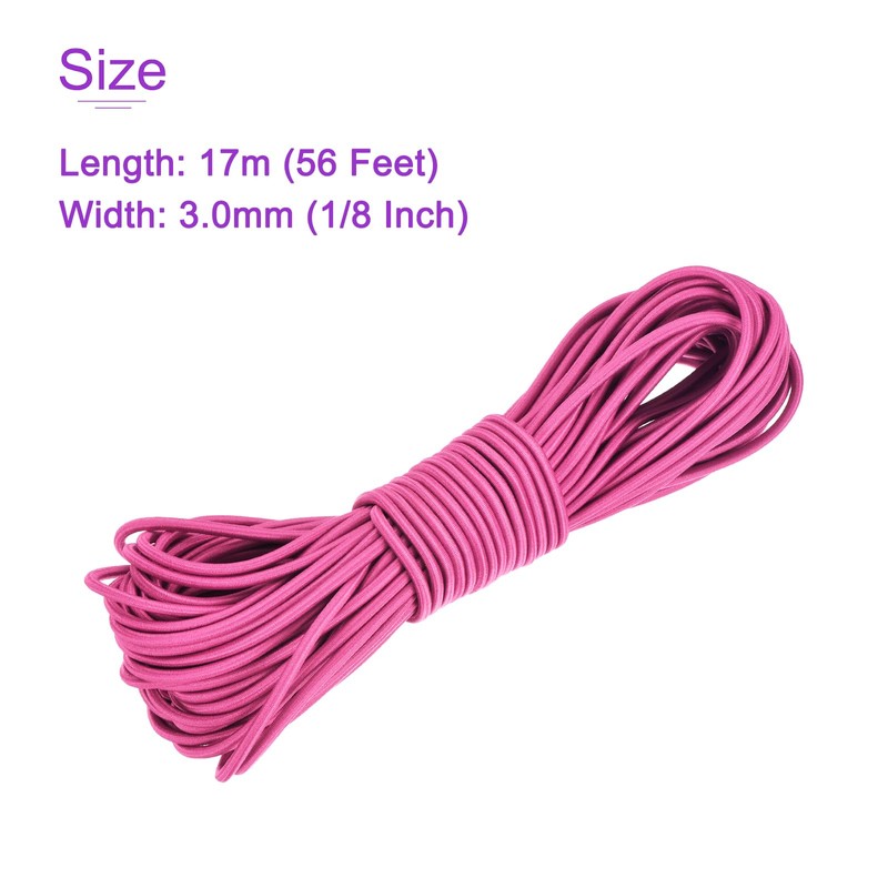 DMiotech 1/8 Inch Shock Cord, 56 Feet Hot Pink Bungee