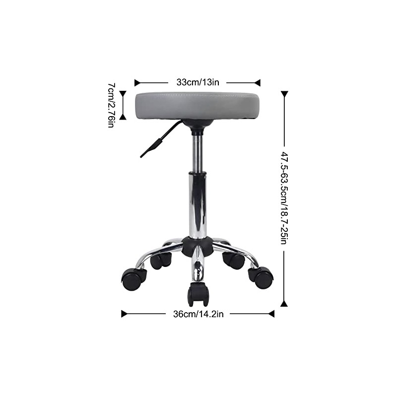FURWOO Adjustable Desk Stool Chair Small Rolling Stool with Wheels
