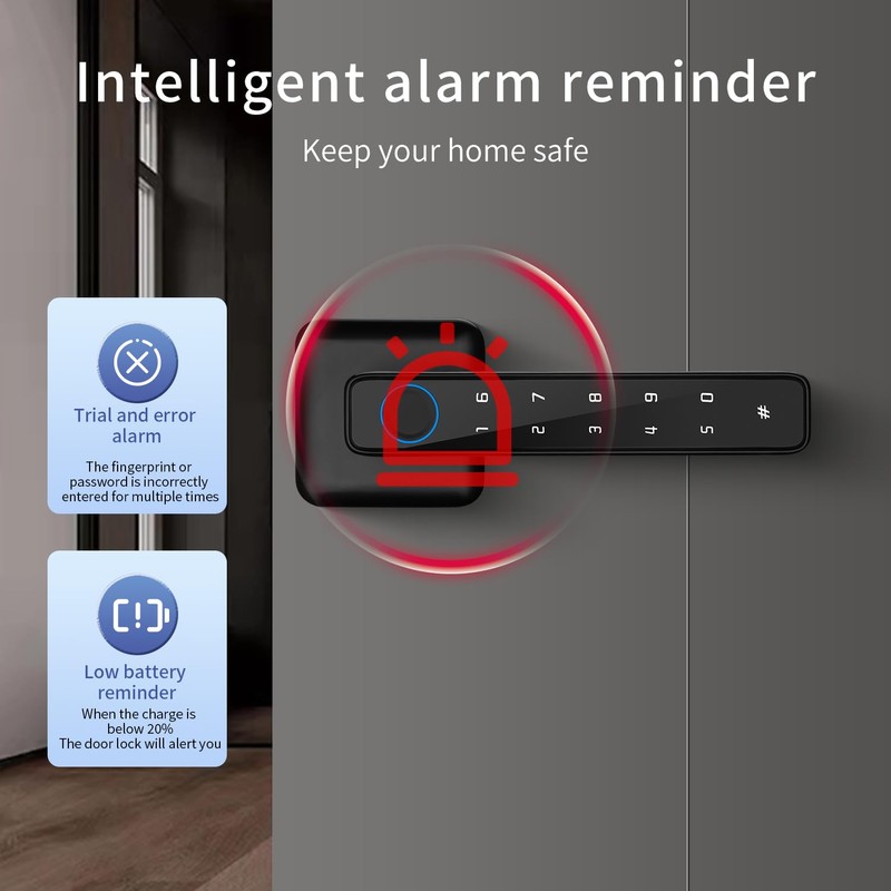 LKUWEE Smart Lock 4 in 1, Fingerprint Door Lock Set,