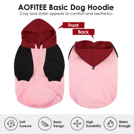 AOFITEE - Sudadera con capucha extragrande para perro, sudadera básica para otoño e invierno, suéter cálido con capucha para perros con mangas, suéter con capucha para niño y niña, sudadera para