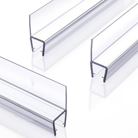 Shower Door Side Seal, 3Pack Shower Door Side Sweep Strip, Frameless Glass Doors Seal Strip for 3/8'' (10mm) Thick Doors, Showers Water Guard & Barrier 39.3'' x 0.39''