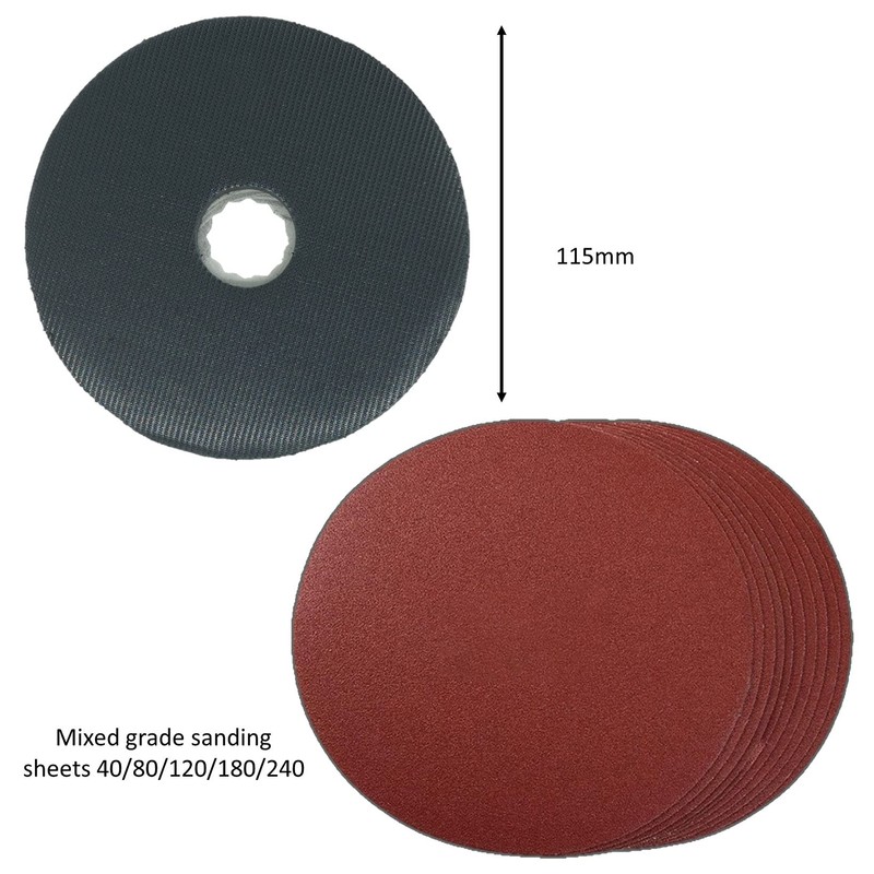 21 x SabreCut SCK21SK115 115mm Sanding Pad and Sanding Sheets